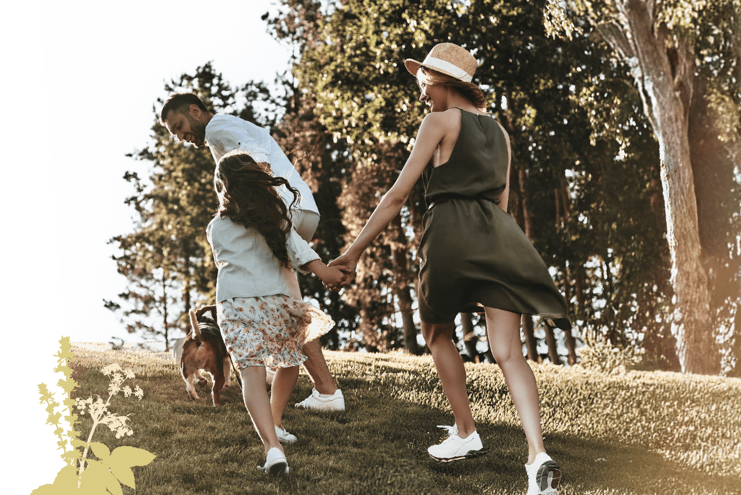 Mother and daughter walking to the park near Trafalgar Highlands Condos on a sunny day.